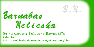 barnabas melicska business card